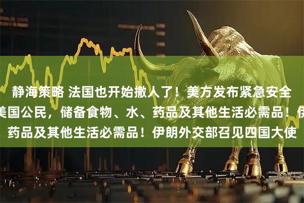 静海策略 法国也开始撤人了！美方发布紧急安全警示：无法离境伊朗的美国公民，储备食物、水、药品及其他生活必需品！伊朗外交部召见四国大使