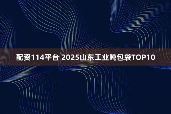 配资114平台 2025山东工业吨包袋TOP10