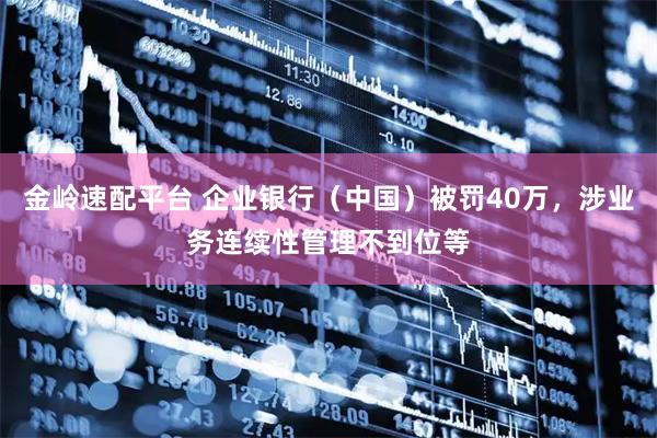 金岭速配平台 企业银行（中国）被罚40万，涉业务连续性管理不到位等